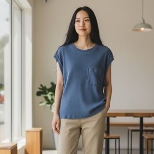 SHEIN Blue Short Sleeve Tee